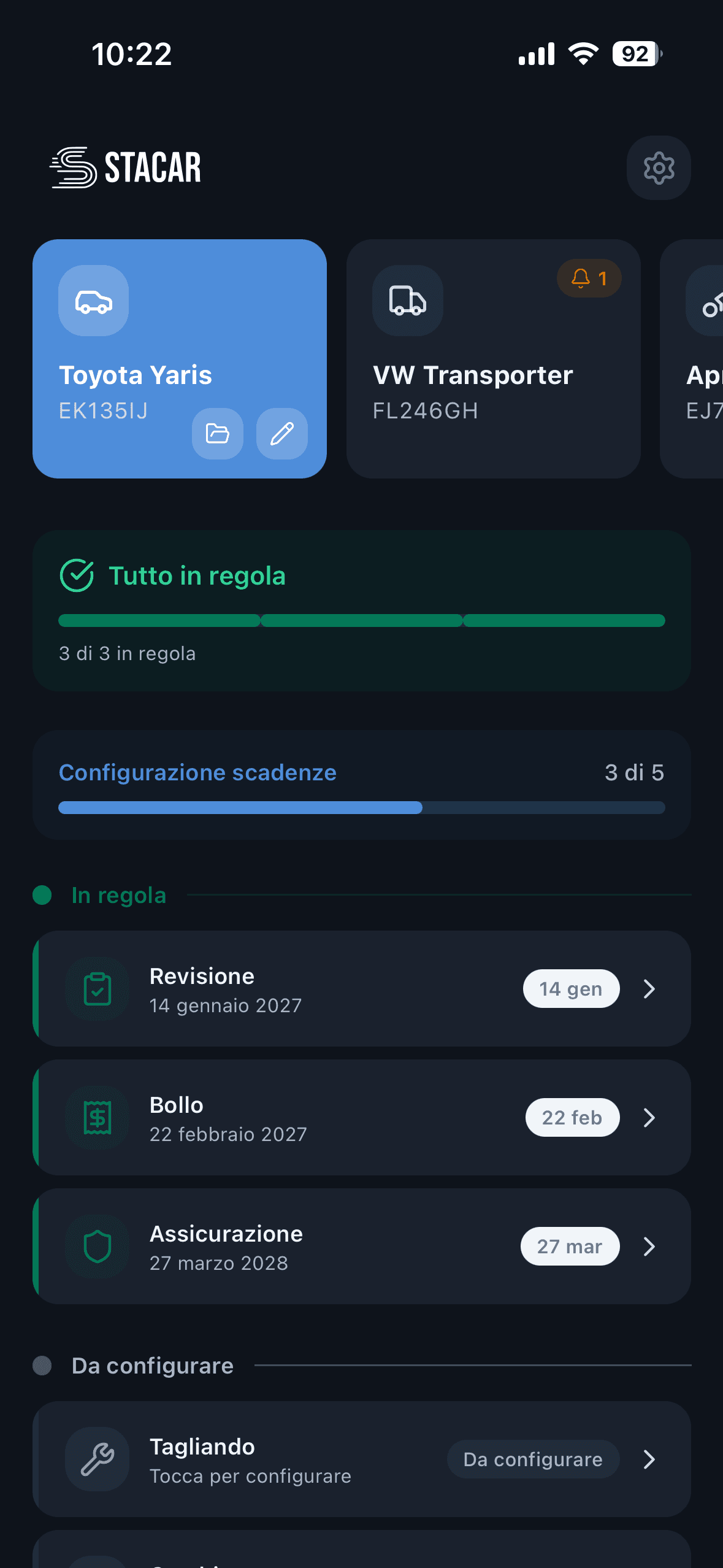 Anteprima app STACAR